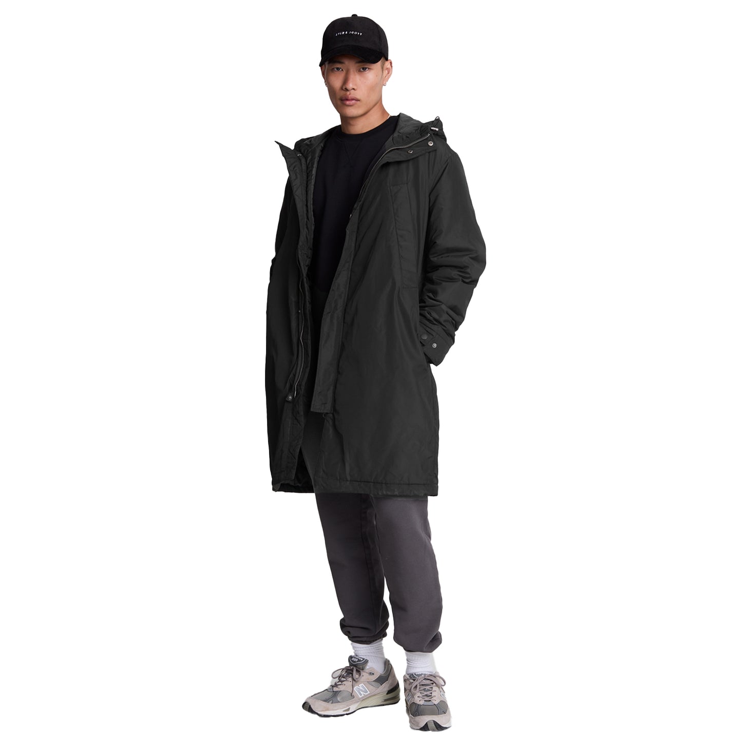 Jet Black - Side - Lyle & Scott Mens Longline Parka