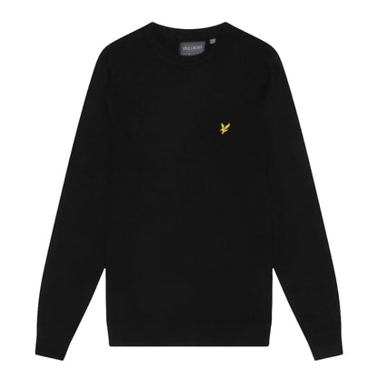Jet Black - Front - Lyle & Scott Mens Crew Neck Golf Jumper