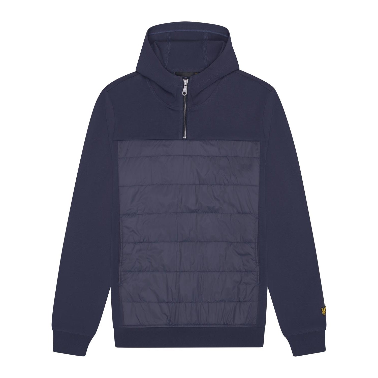 Navy Night - Front - Lyle & Scott Mens Hybrid Interlock Panelled Hoodie