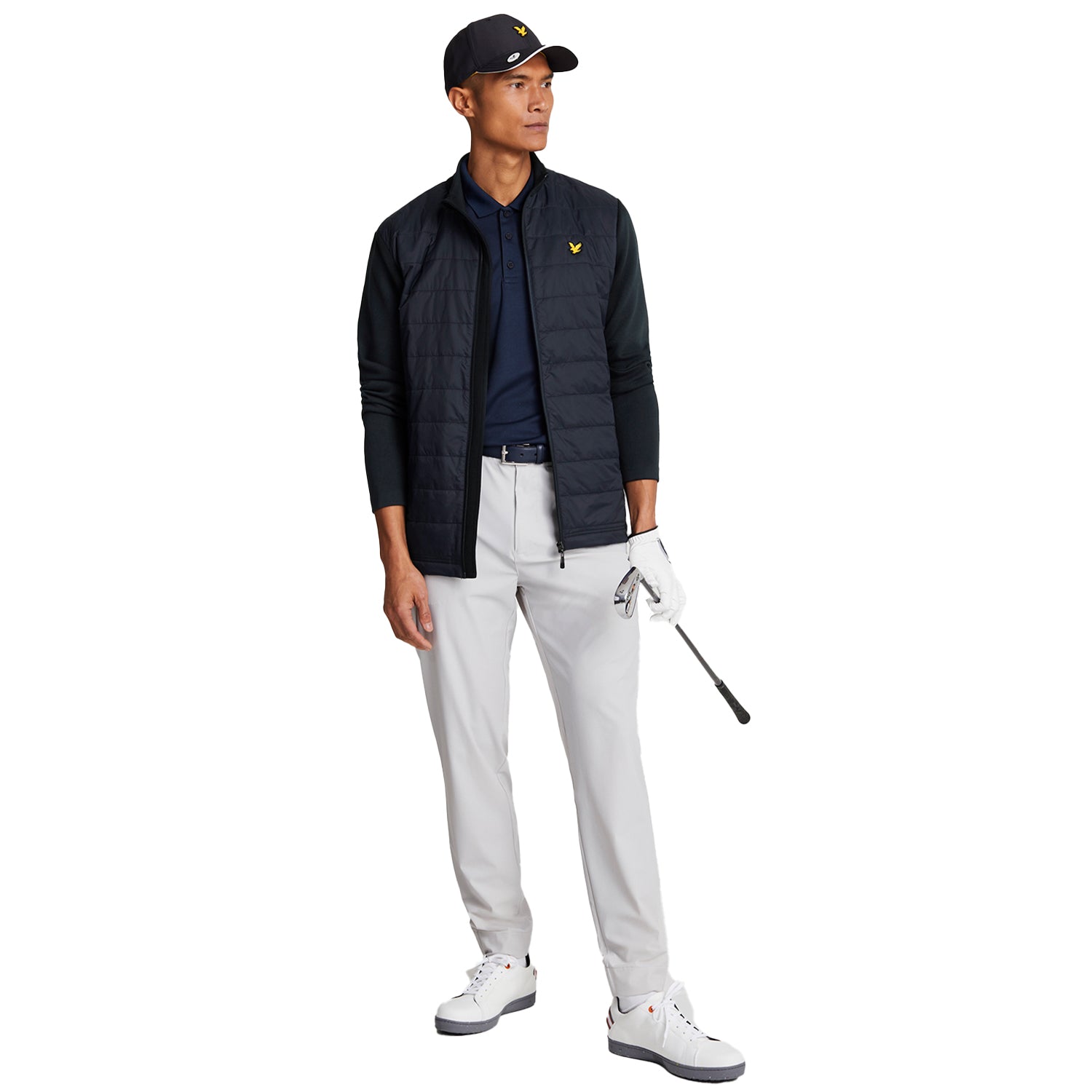 Dark Navy - Side - Lyle & Scott Mens Baffle Quilted Jacket