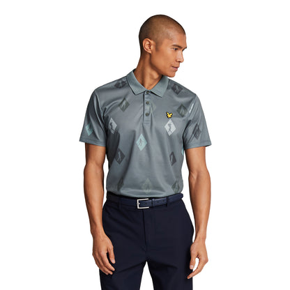 Cactus Green - Front - Lyle & Scott Mens Diamond Polo Shirt