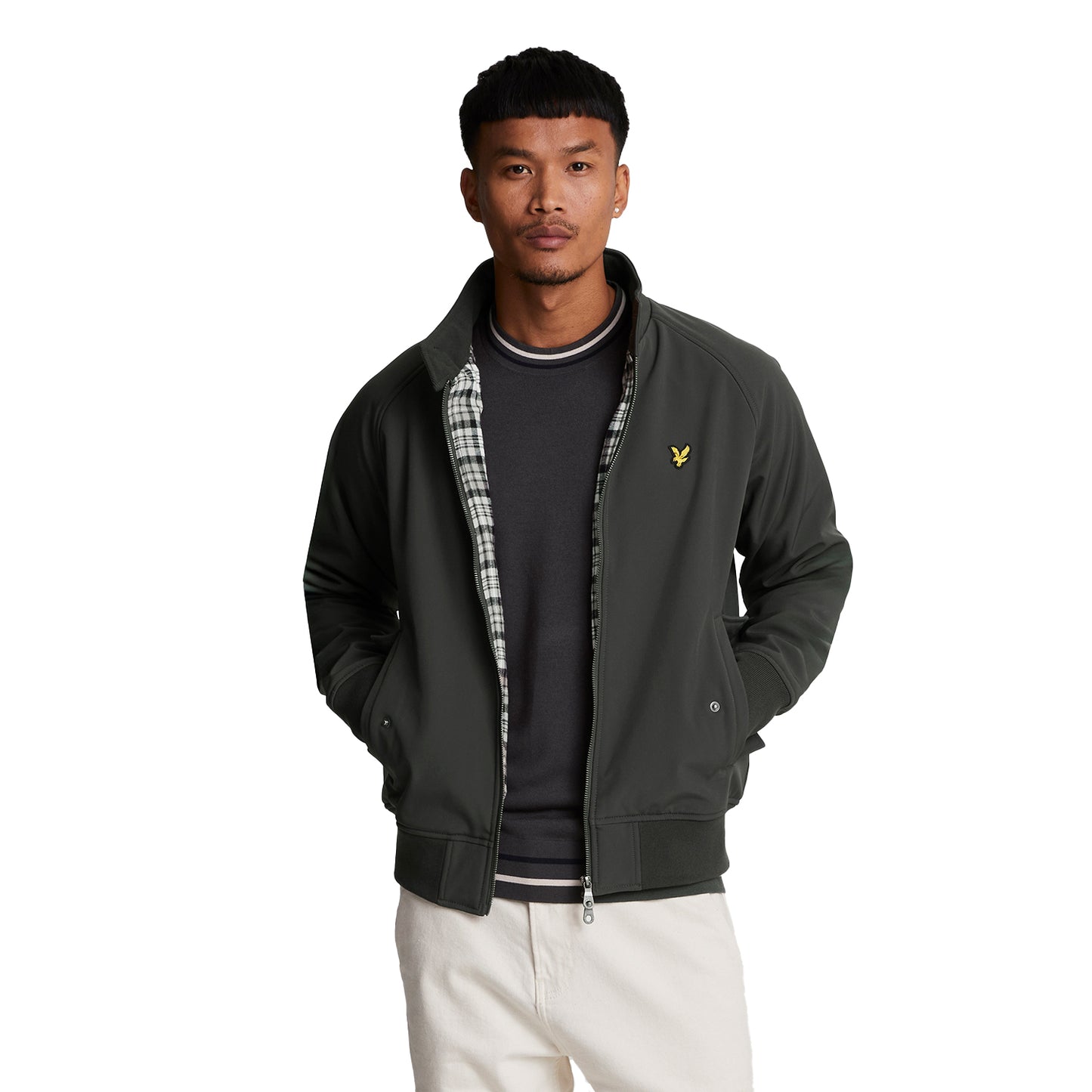 Gunmetal - Front - Lyle & Scott Mens Harrington Soft Shell Jacket