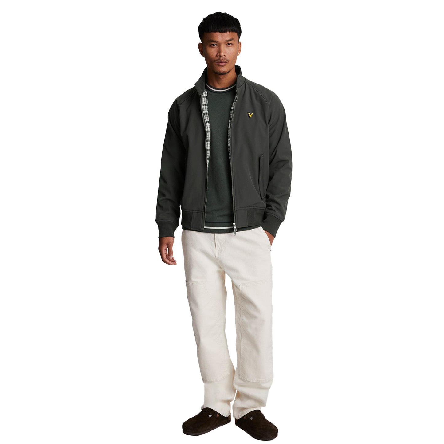 Gunmetal - Side - Lyle & Scott Mens Harrington Soft Shell Jacket