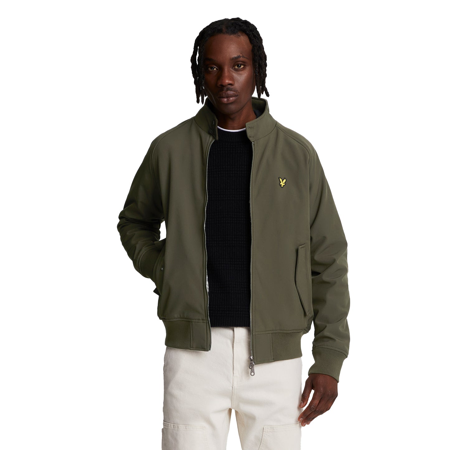 Olive - Front - Lyle & Scott Mens Harrington Soft Shell Jacket