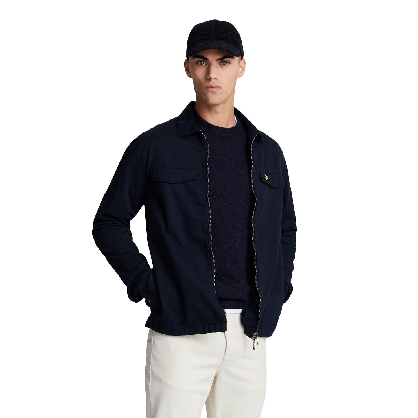 Dark Navy - Front - Lyle & Scott Mens Harrington Soft Shell Jacket