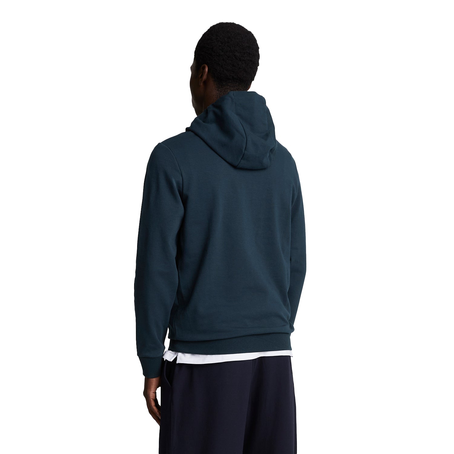 Dark Navy - Back - Lyle & Scott Mens Embroidered Interlock Logo Hoodie