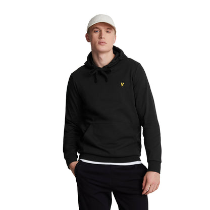 Jet Black - Front - Lyle & Scott Mens Embroidered Interlock Logo Hoodie