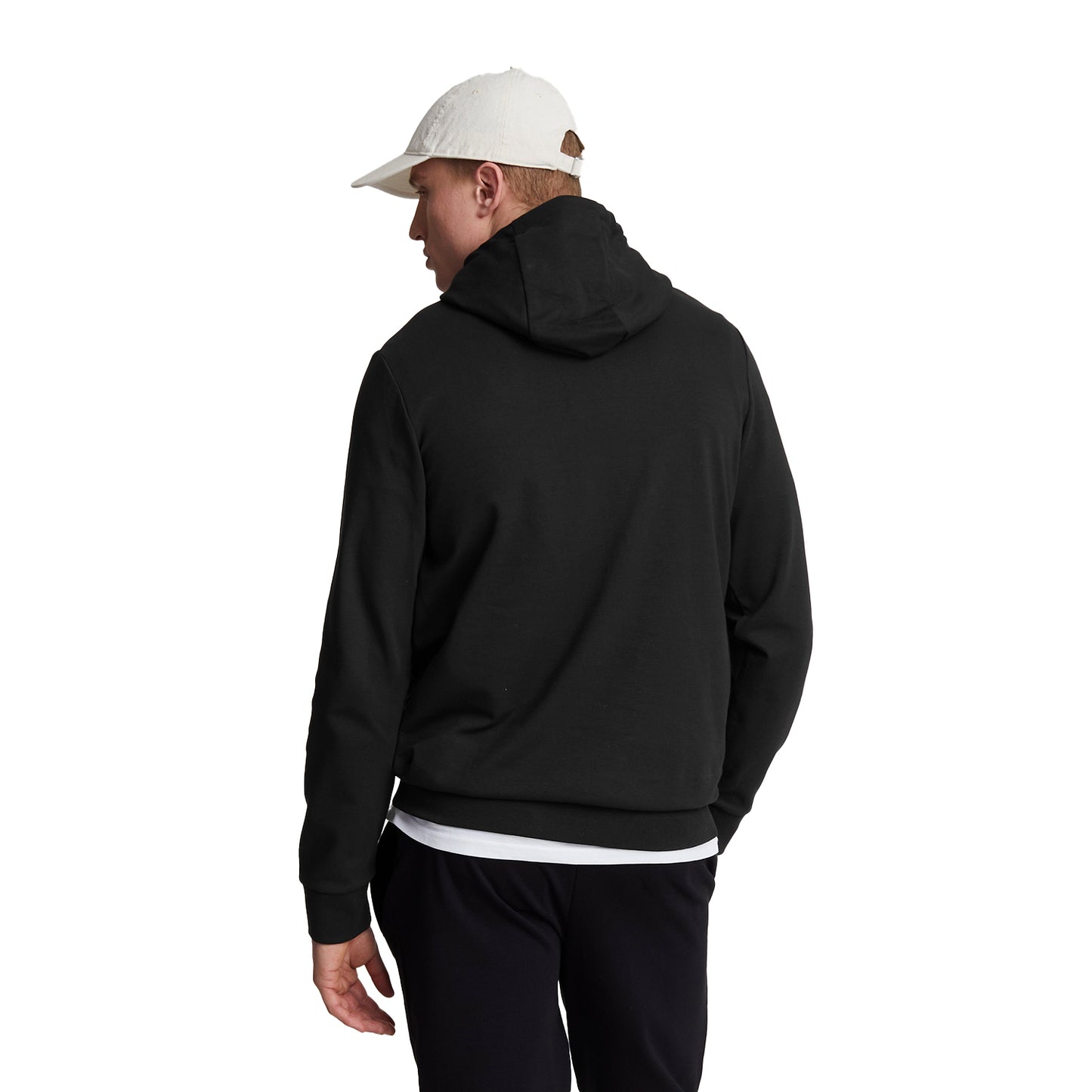 Jet Black - Back - Lyle & Scott Mens Embroidered Interlock Logo Hoodie
