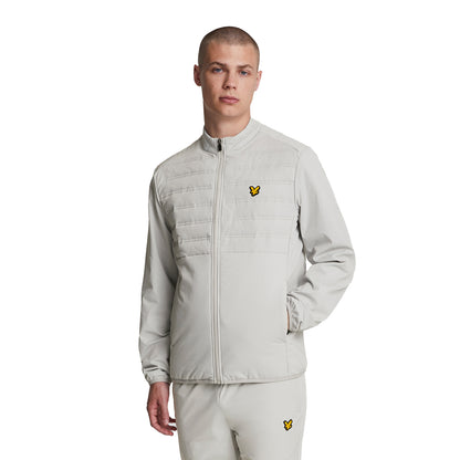 Pebble - Front - Lyle & Scott Mens Double Baffle Hybrid Jacket