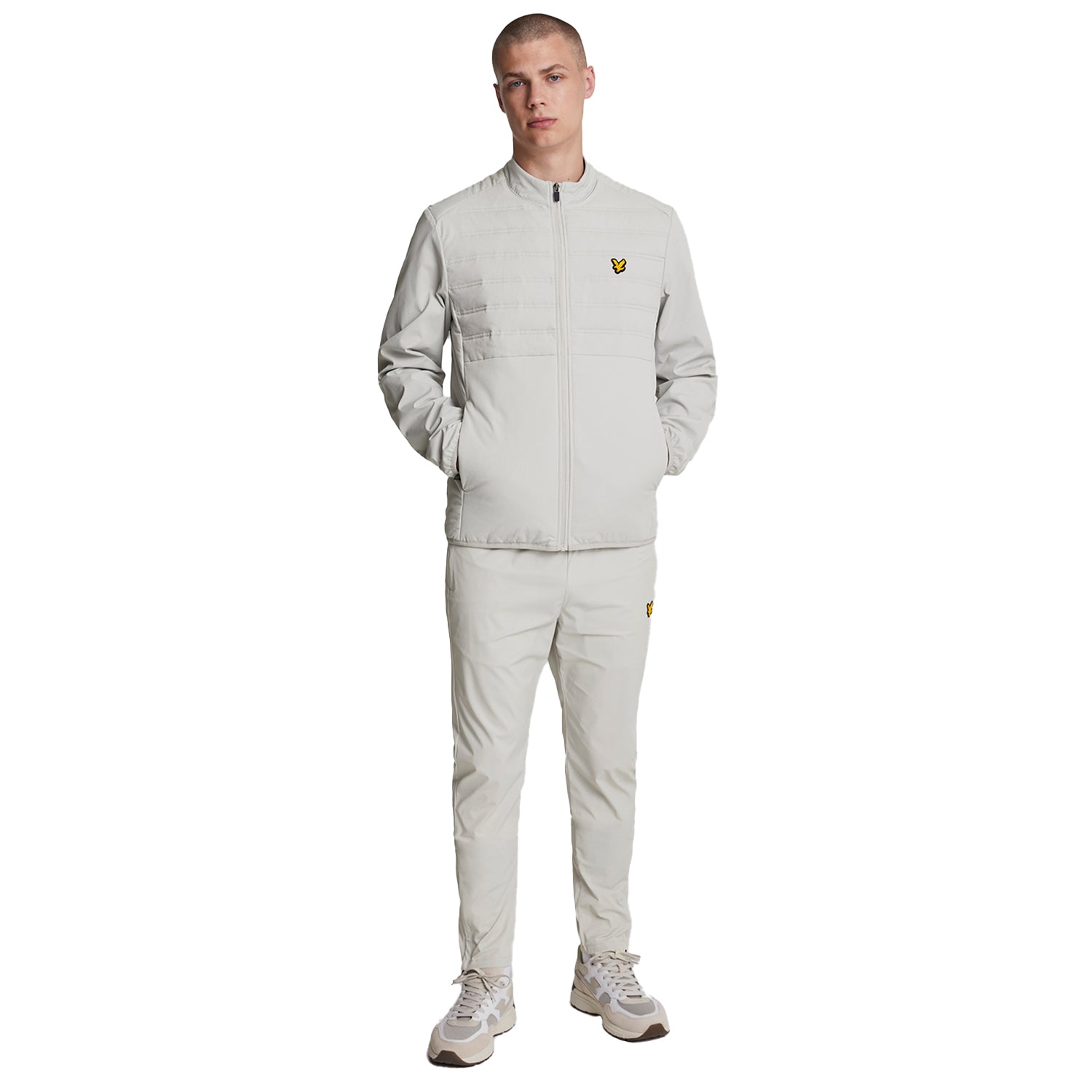 Pebble - Side - Lyle & Scott Mens Double Baffle Hybrid Jacket