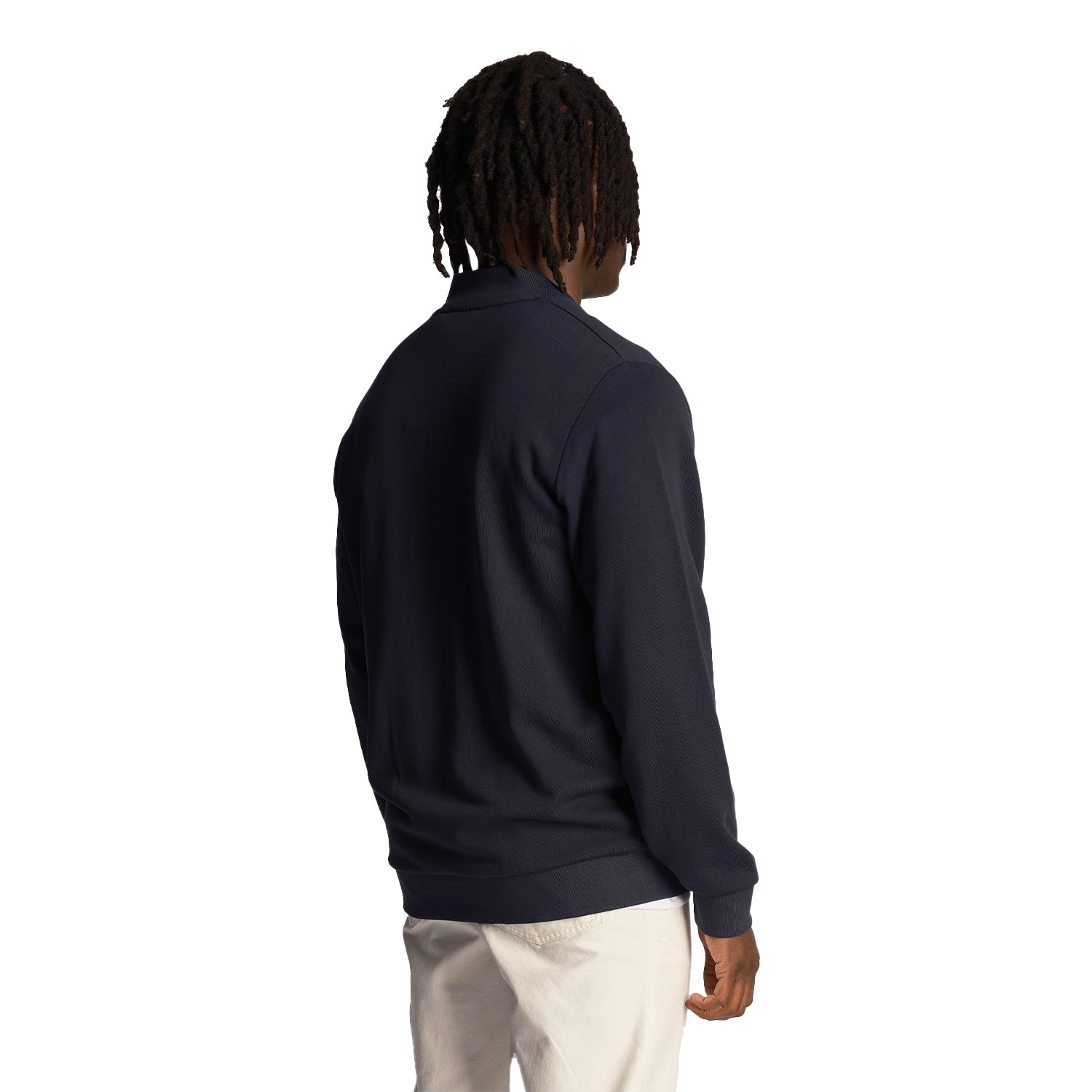 Dark Navy - Back - Lyle & Scott Mens Club Emblem Baseball Cardigan