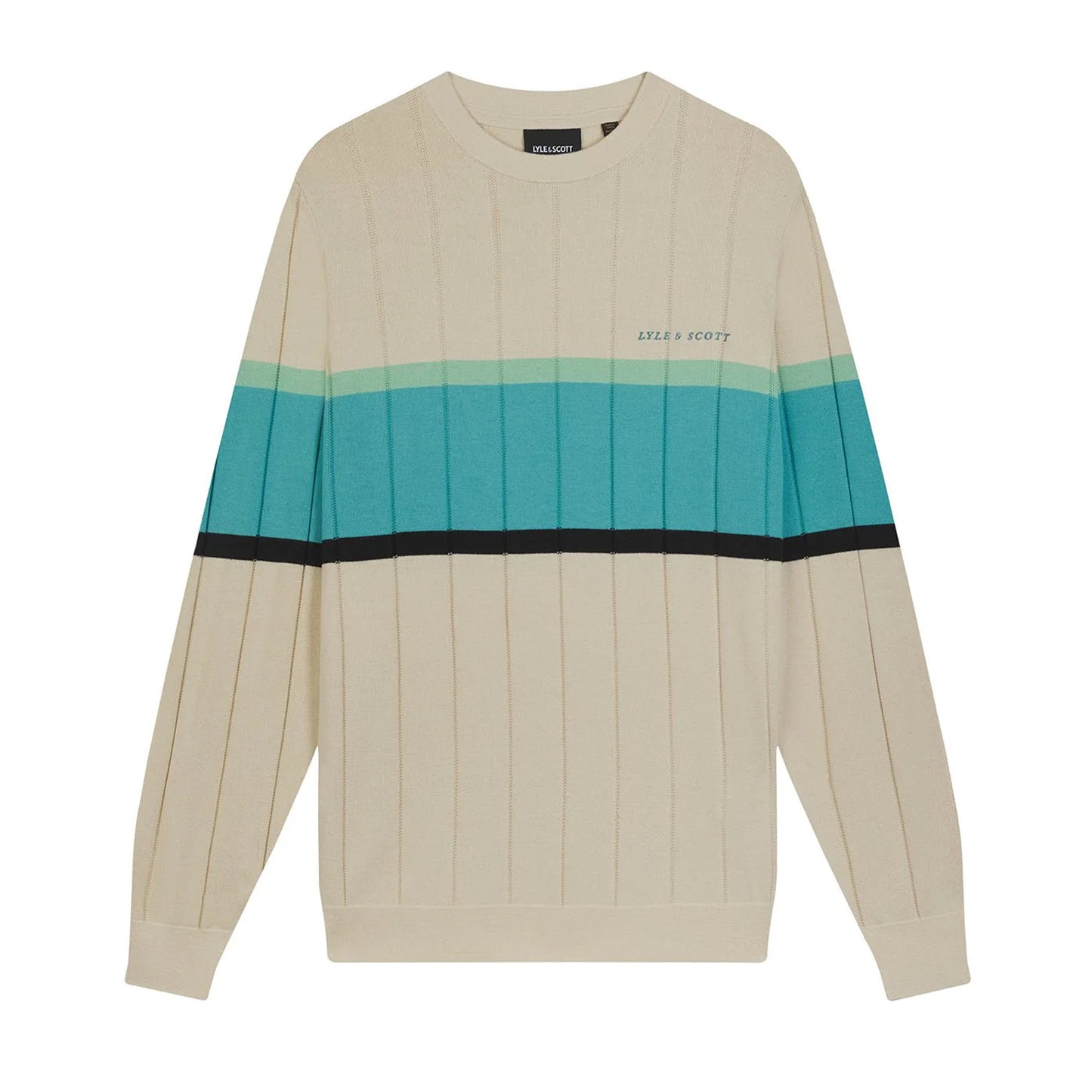 Sesame - Front - Lyle & Scott Mens Stripe Knitted Long-Sleeved Jumper