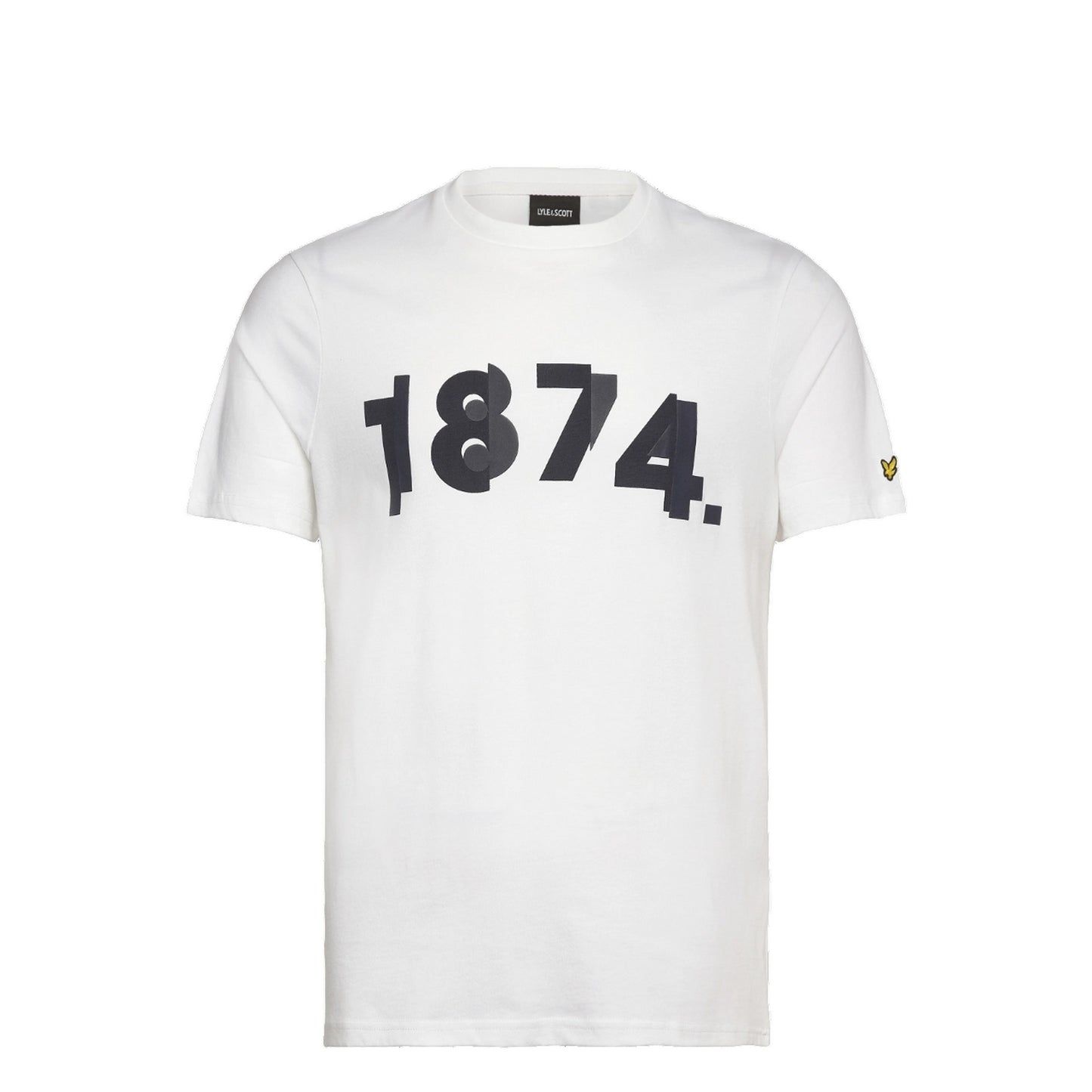 White - Front - Lyle & Scott Mens 1874 Printed Regular T-Shirt