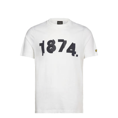 White - Front - Lyle & Scott Mens 1874 Printed Regular T-Shirt
