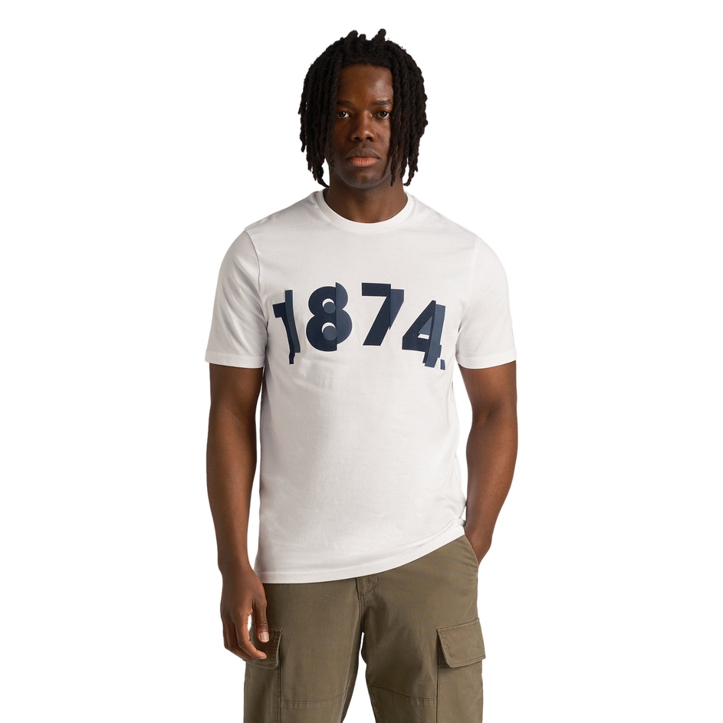 White - Side - Lyle & Scott Mens 1874 Printed Regular T-Shirt