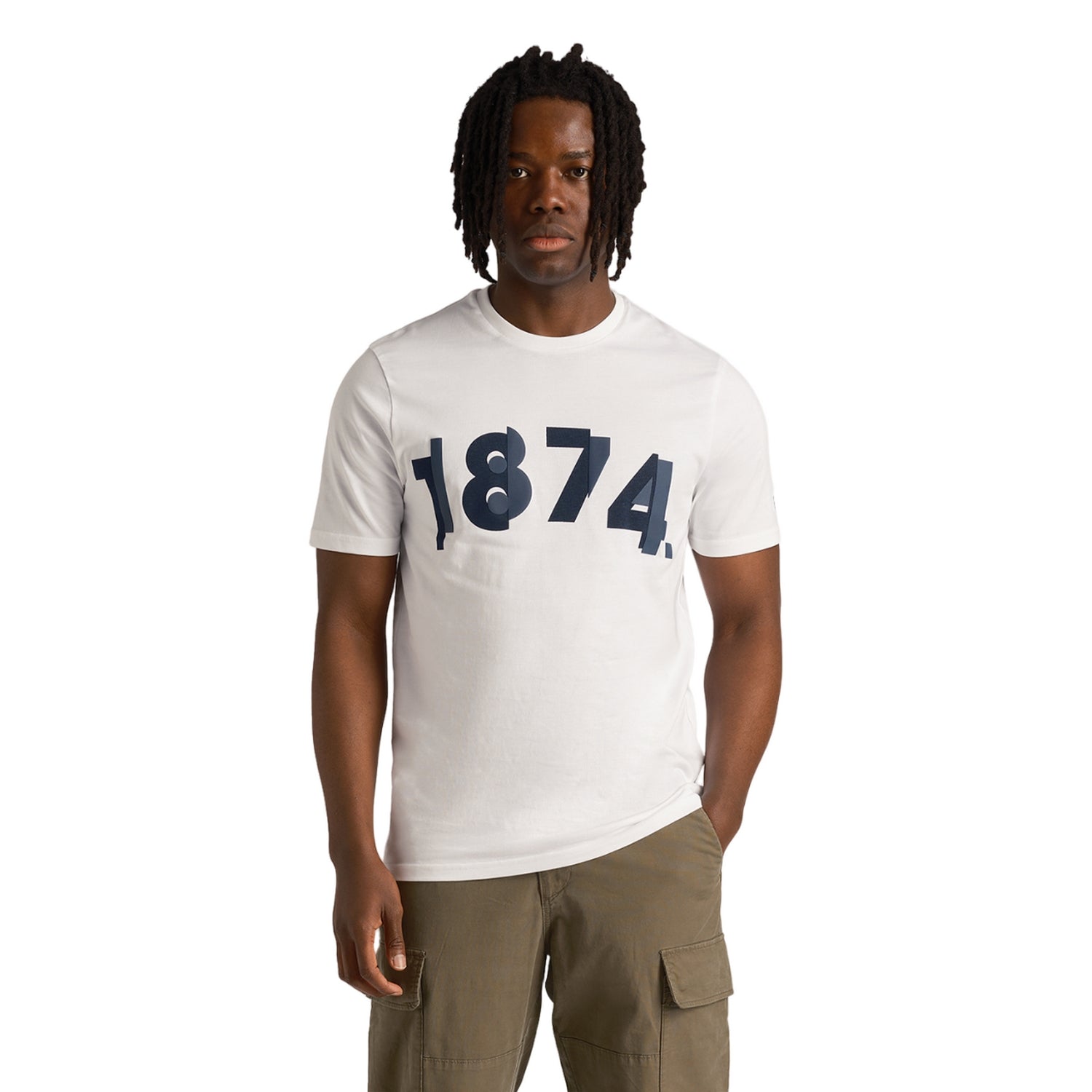 White - Side - Lyle & Scott Mens 1874 Printed Regular T-Shirt