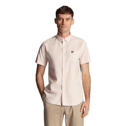 Light Pink - Front - Lyle & Scott Mens Oxford Short-Sleeved Shirt