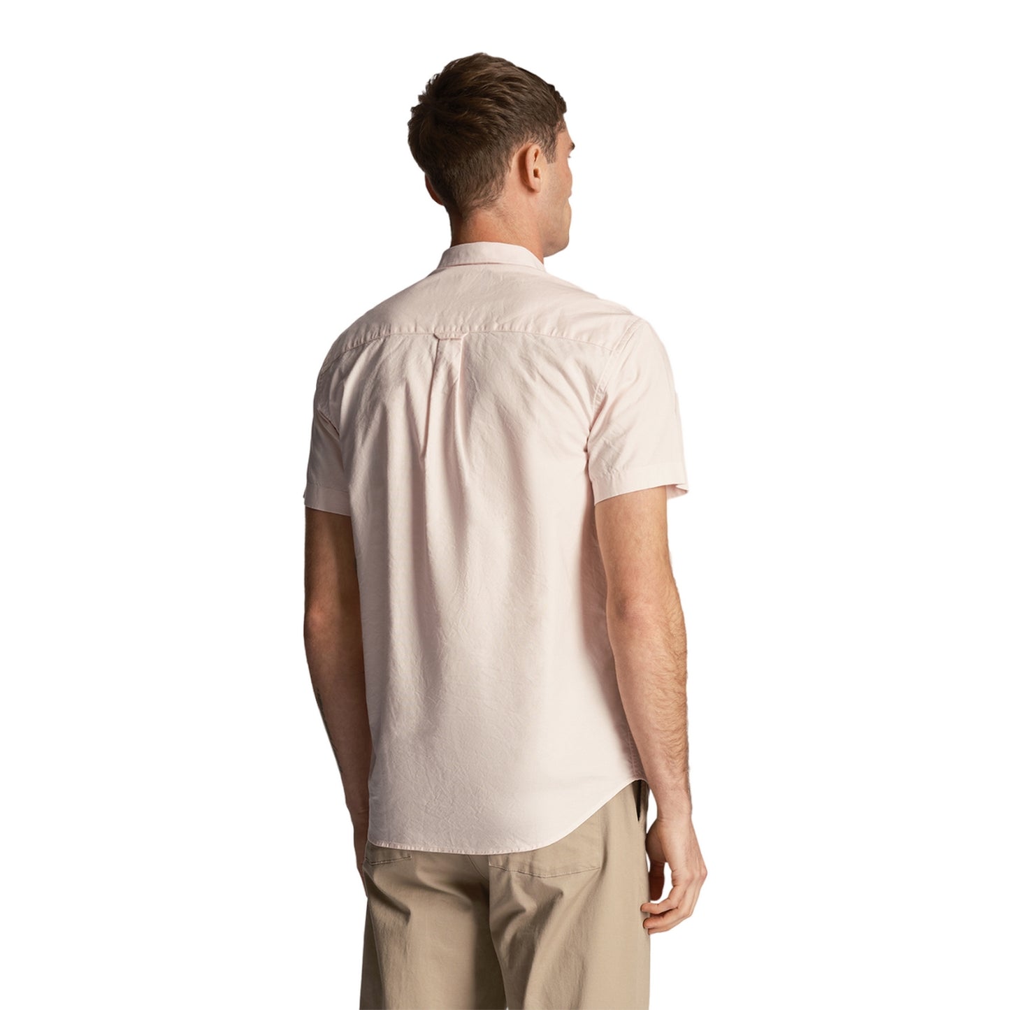Light Pink - Back - Lyle & Scott Mens Oxford Short-Sleeved Shirt