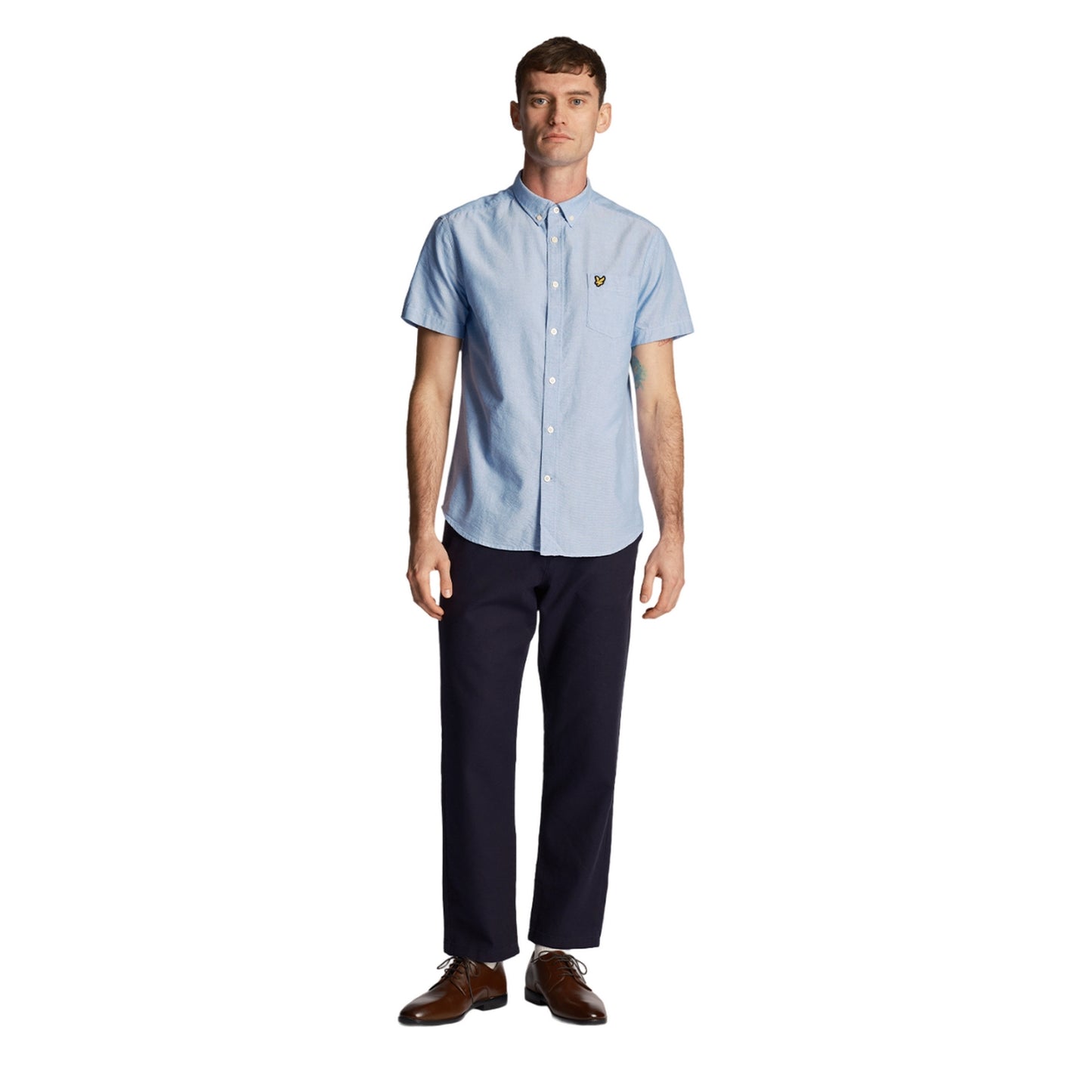 Riviera - Side - Lyle & Scott Mens Oxford Short-Sleeved Shirt