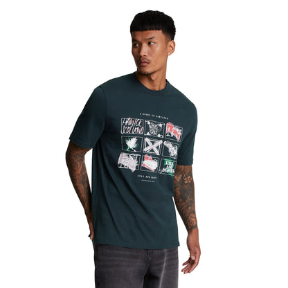 Dark Navy - Side - Lyle & Scott Mens A Guide To Scotland Graphic Print T-Shirt