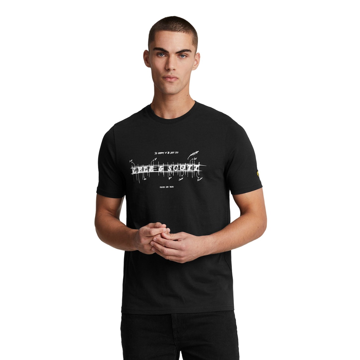Jet Black - Front - Lyle & Scott Mens Anatomy Of Type Graphic Print T-Shirt
