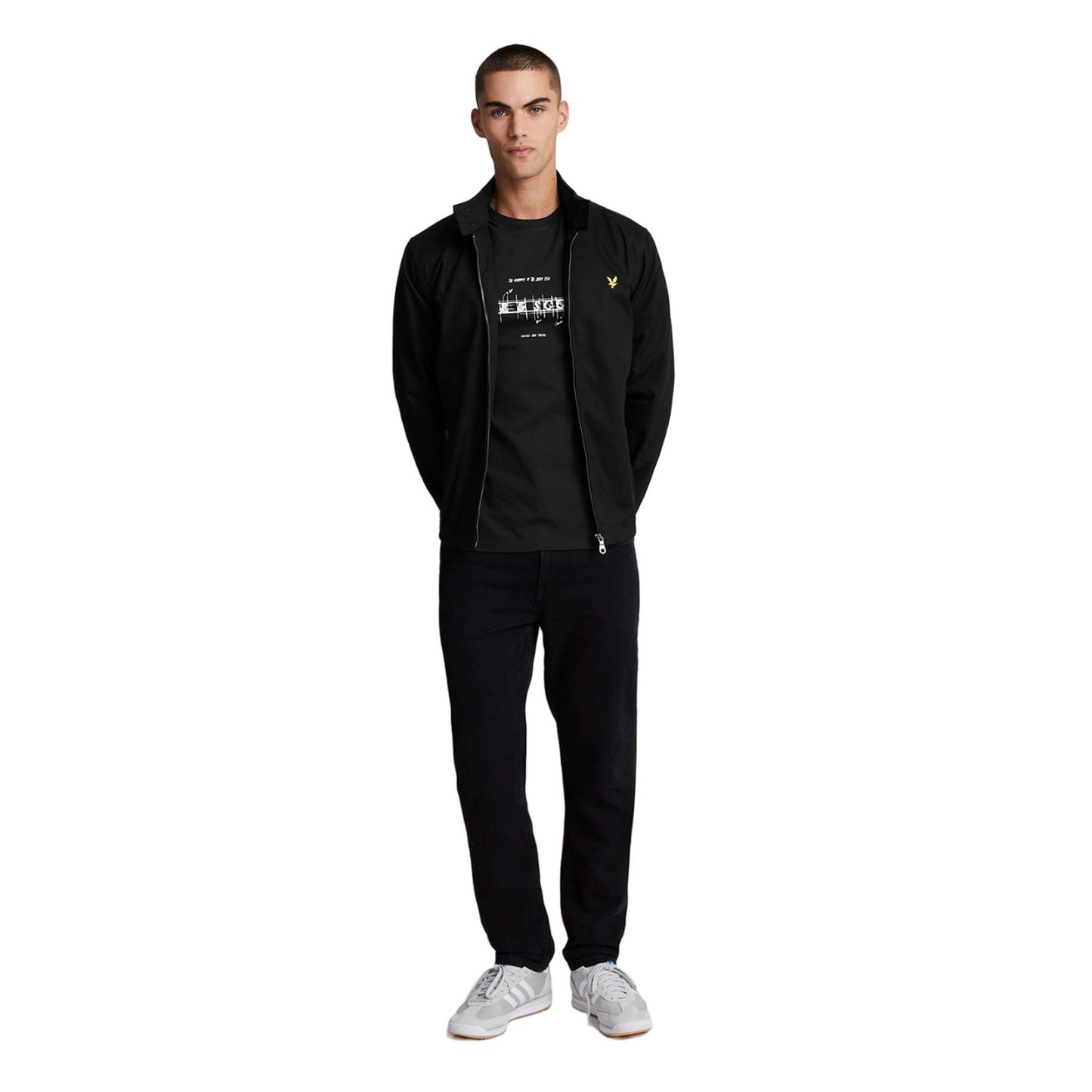 Jet Black - Side - Lyle & Scott Mens Anatomy Of Type Graphic Print T-Shirt