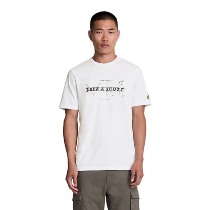 White - Front - Lyle & Scott Mens Anatomy Of Type Graphic Print T-Shirt