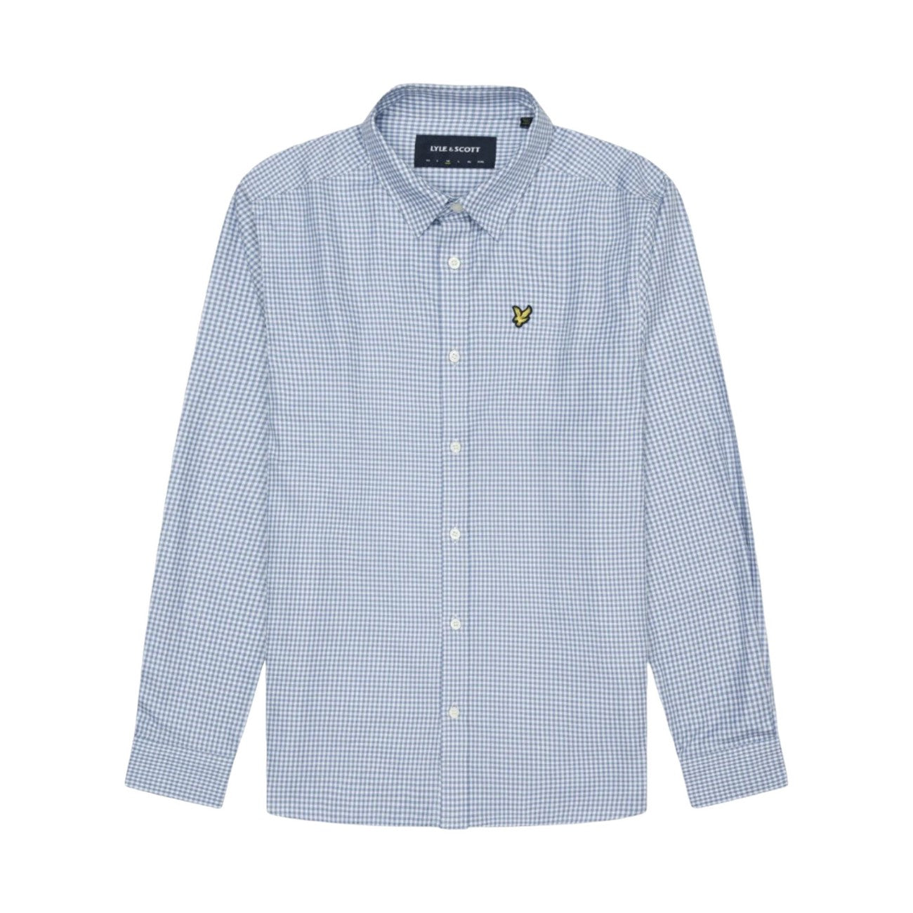 Crafted Blue-White - Front - Lyle & Scott Mens Shepherds Check Shirt
