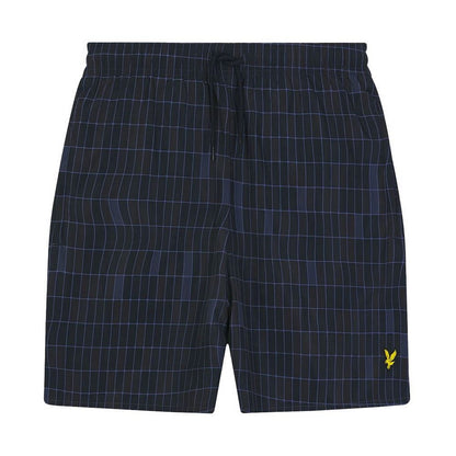 Dark Navy - Front - Lyle & Scott Mens Pool Print Swim Shorts