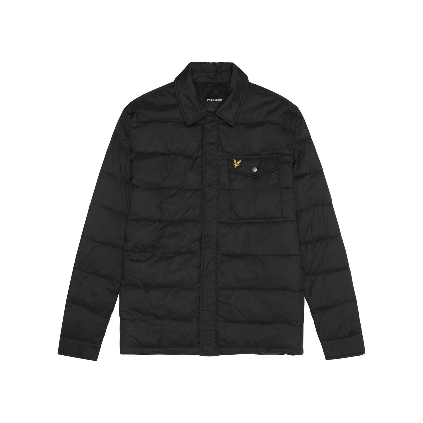 Jet Black - Front - Lyle & Scott Mens Collared Padded Jacket
