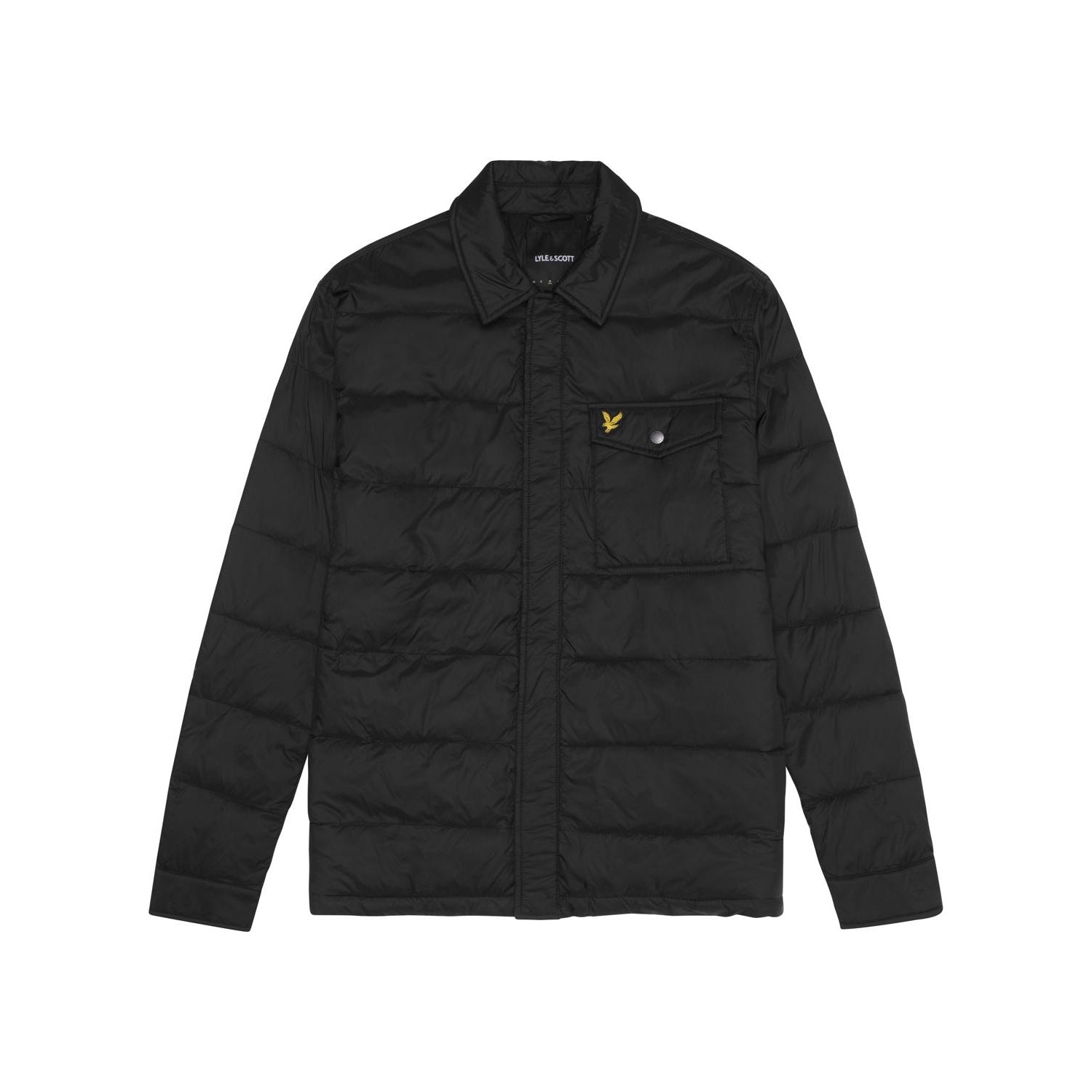 Jet Black - Front - Lyle & Scott Mens Collared Padded Jacket