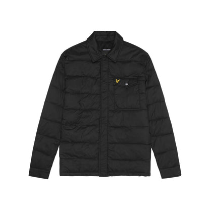 Jet Black - Front - Lyle & Scott Mens Collared Padded Jacket