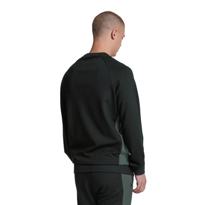 Jet Black-Graphite - Back - Lyle & Scott Mens Colour Block Sweatshirt