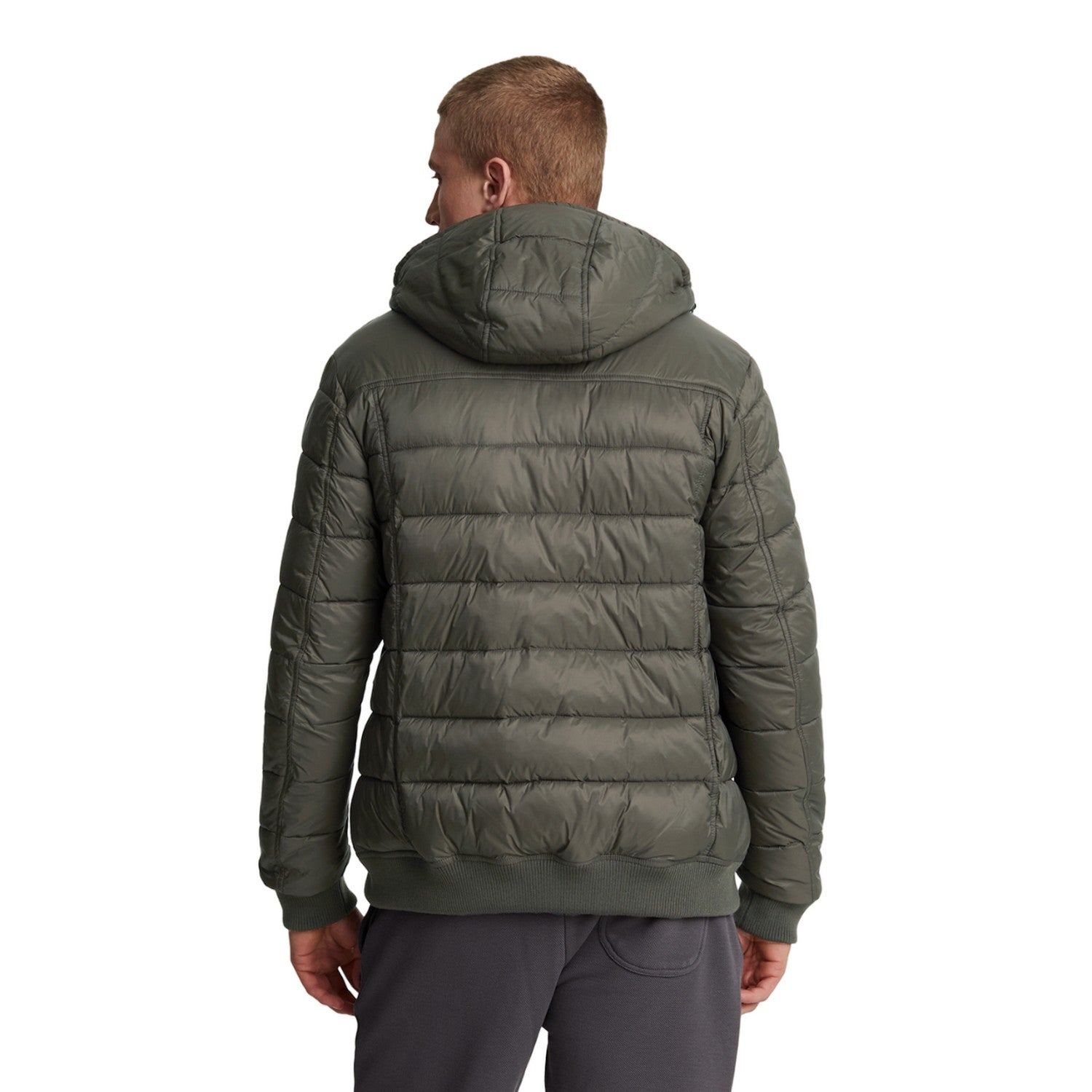 Olive - Back - Lyle & Scott Mens Wadded Jacket