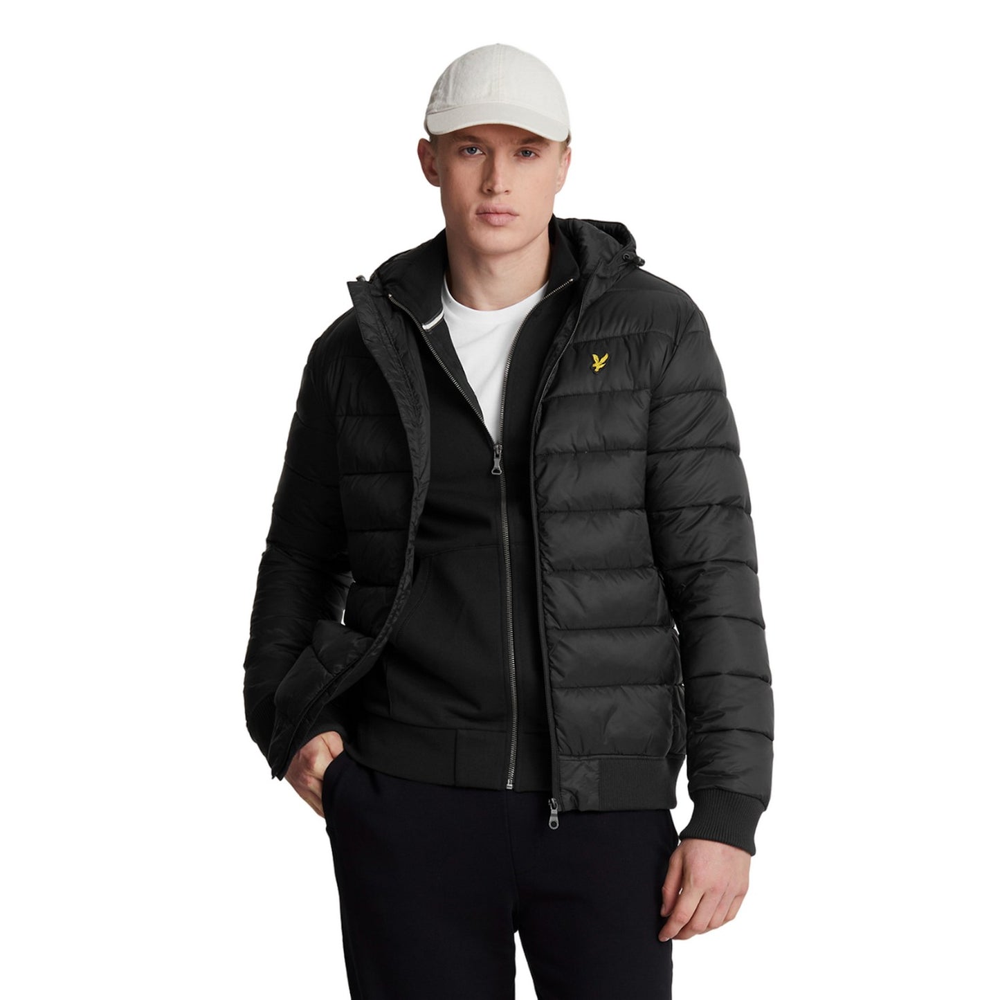 Jet Black - Back - Lyle & Scott Mens Wadded Jacket