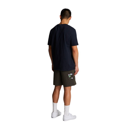Gunmetal - Back - Lyle & Scott Mens Thistle Club Thistle Embroidered Shorts