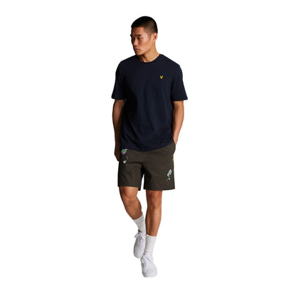 Gunmetal - Side - Lyle & Scott Mens Thistle Club Thistle Embroidered Shorts