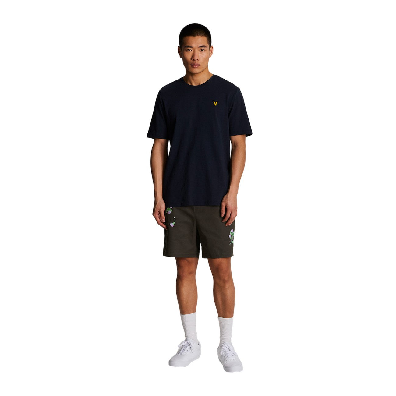 Gunmetal - Lifestyle - Lyle & Scott Mens Thistle Club Thistle Embroidered Shorts