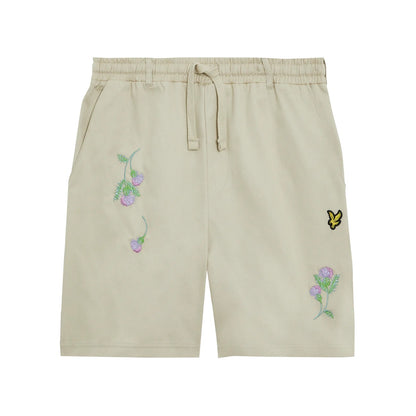Cove - Front - Lyle & Scott Mens Thistle Club Thistle Embroidered Shorts