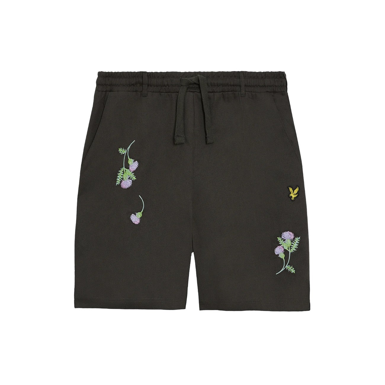 Gunmetal - Front - Lyle & Scott Mens Thistle Club Thistle Embroidered Shorts
