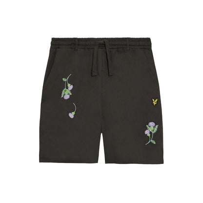 Gunmetal - Front - Lyle & Scott Mens Thistle Club Thistle Embroidered Shorts