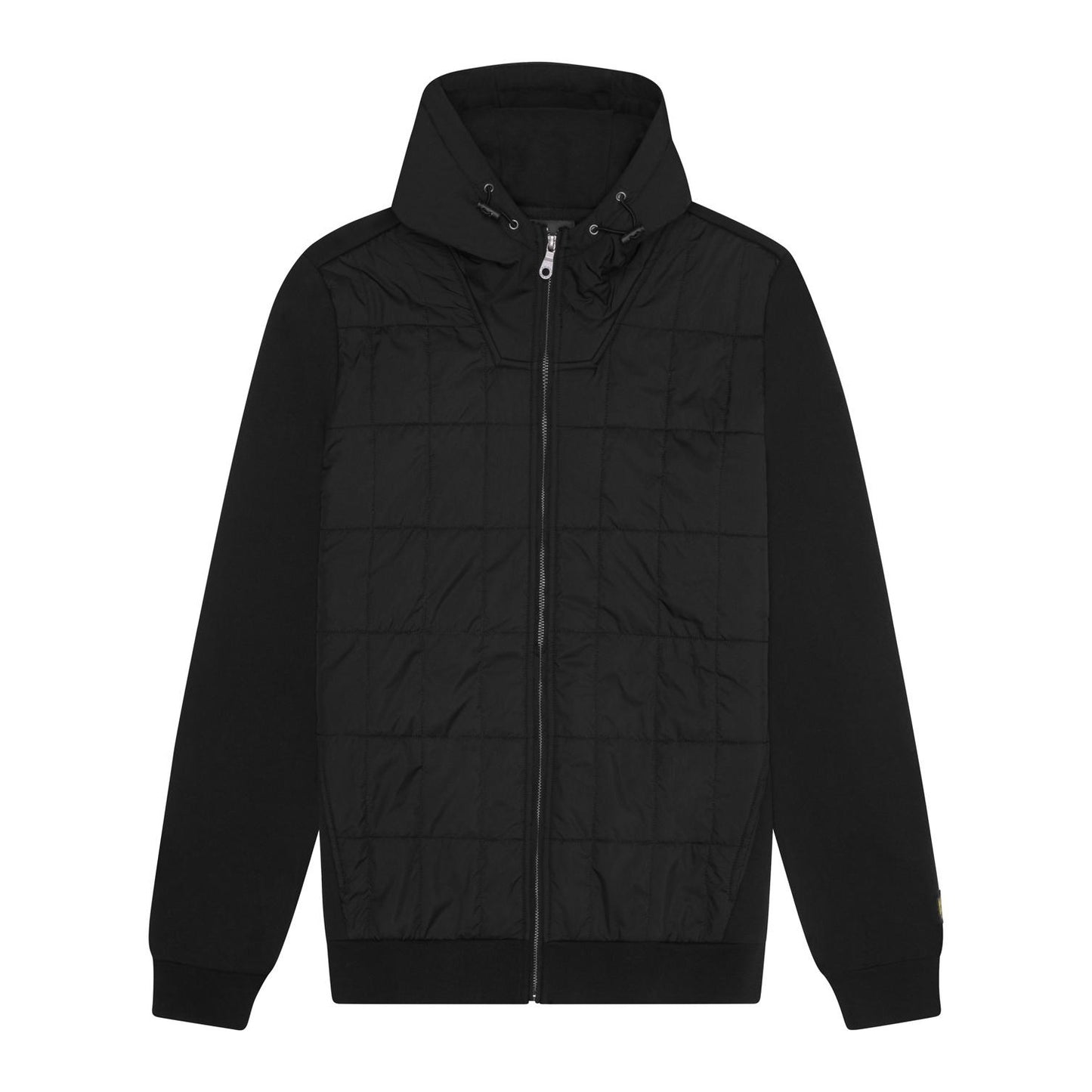 Jet Black - Front - Lyle & Scott Mens Quilted Full Zip Hoodie