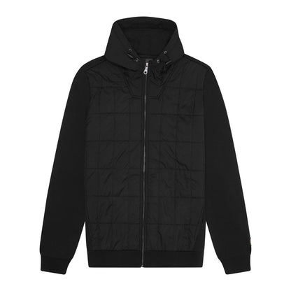 Jet Black - Front - Lyle & Scott Mens Quilted Full Zip Hoodie