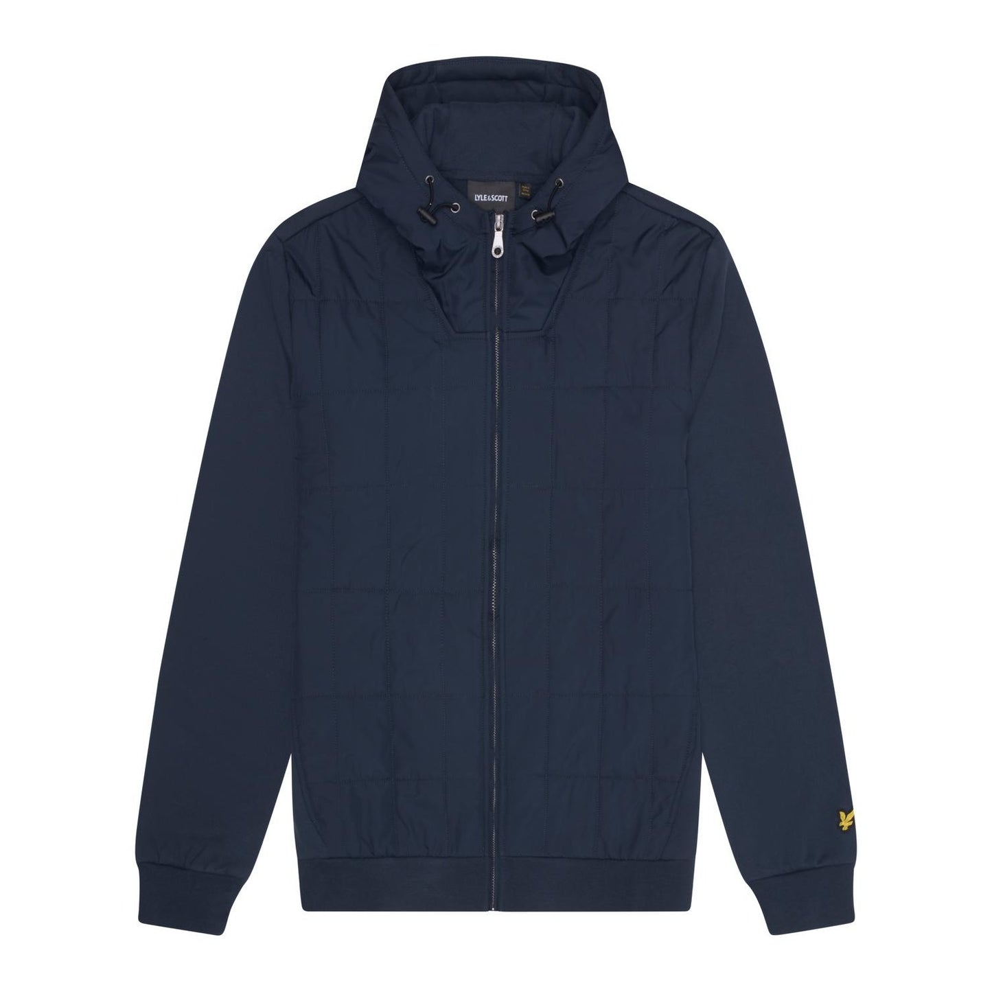 Muddy Navy - Front - Lyle & Scott Mens Quilted Full Zip Hoodie