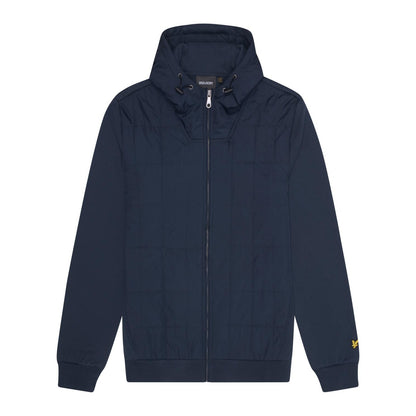 Muddy Navy - Front - Lyle & Scott Mens Quilted Full Zip Hoodie