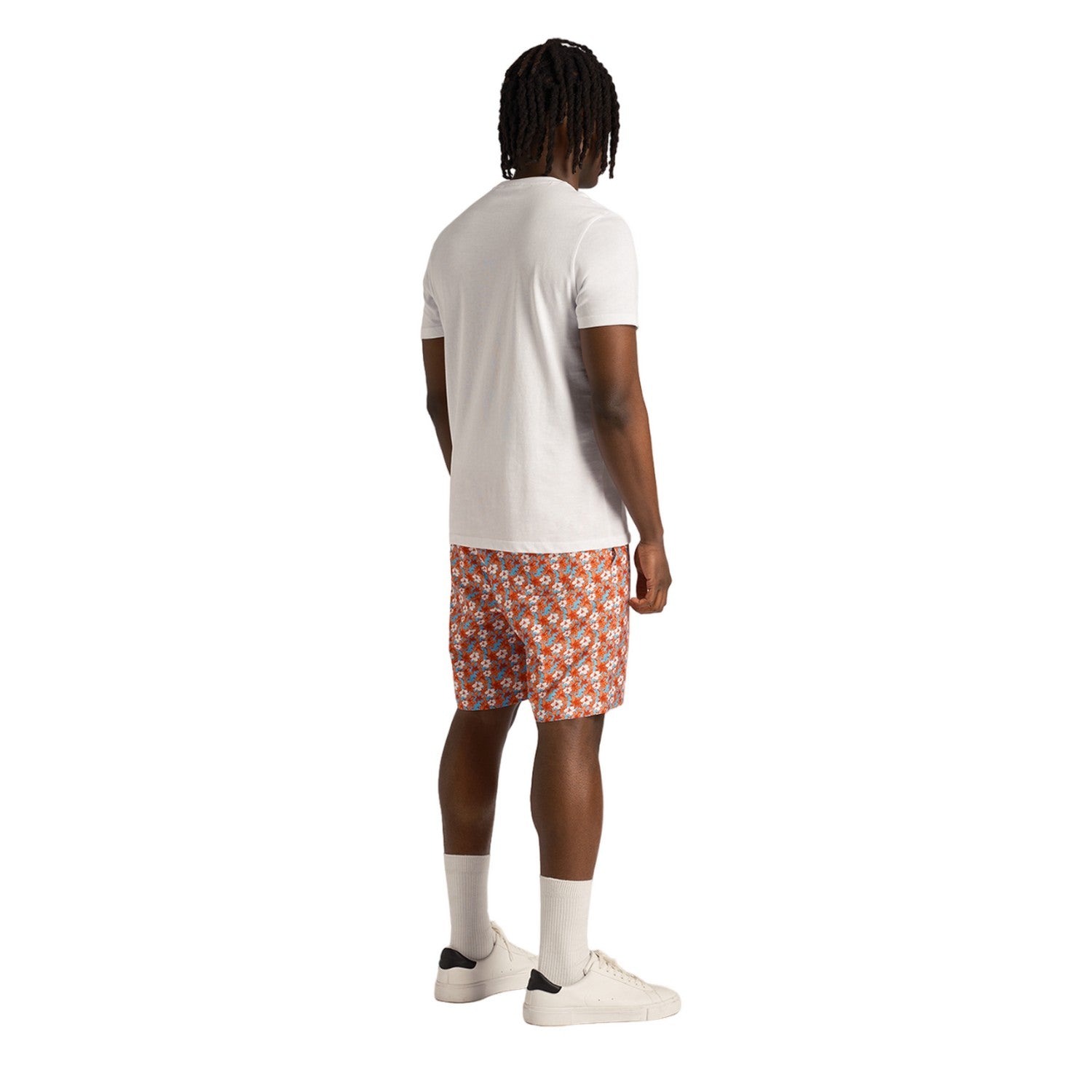 Tangerine Tango - Back - Lyle & Scott Mens Resort Floral Casual Shorts
