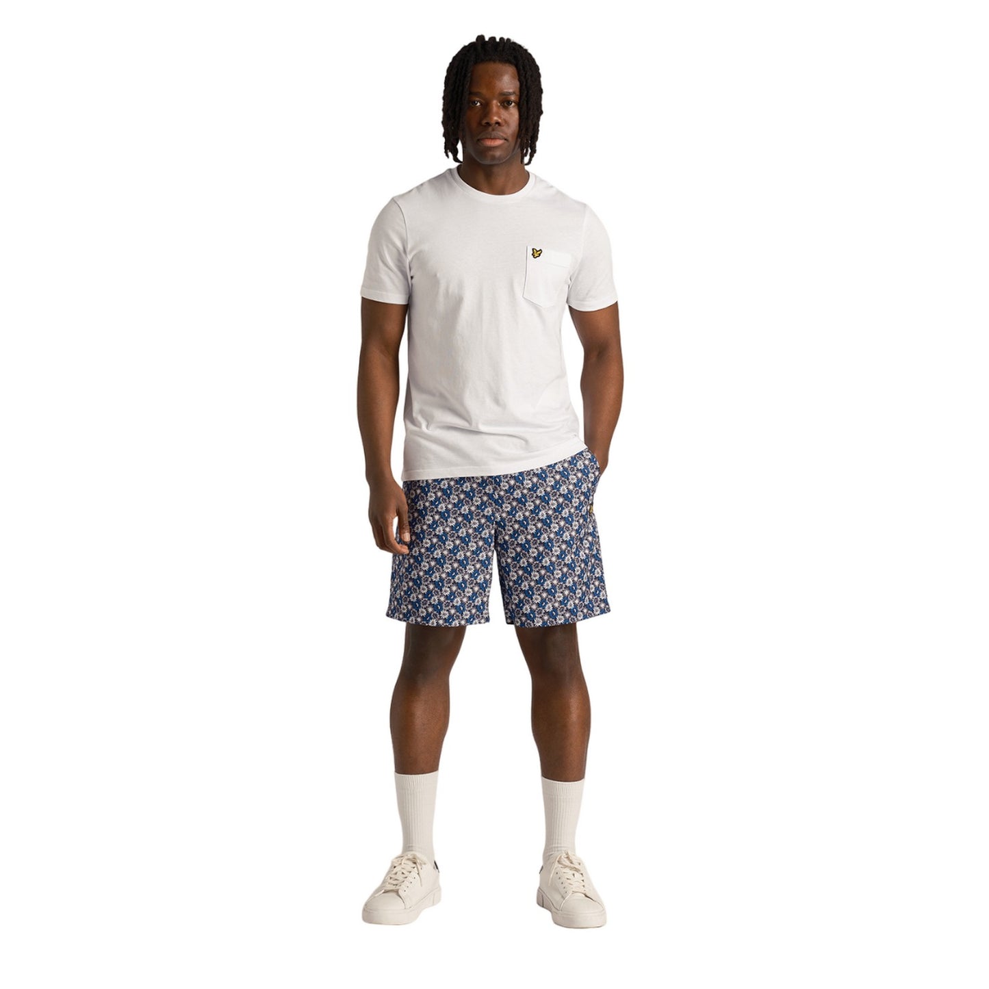 Dark Navy - Front - Lyle & Scott Mens Resort Floral Casual Shorts