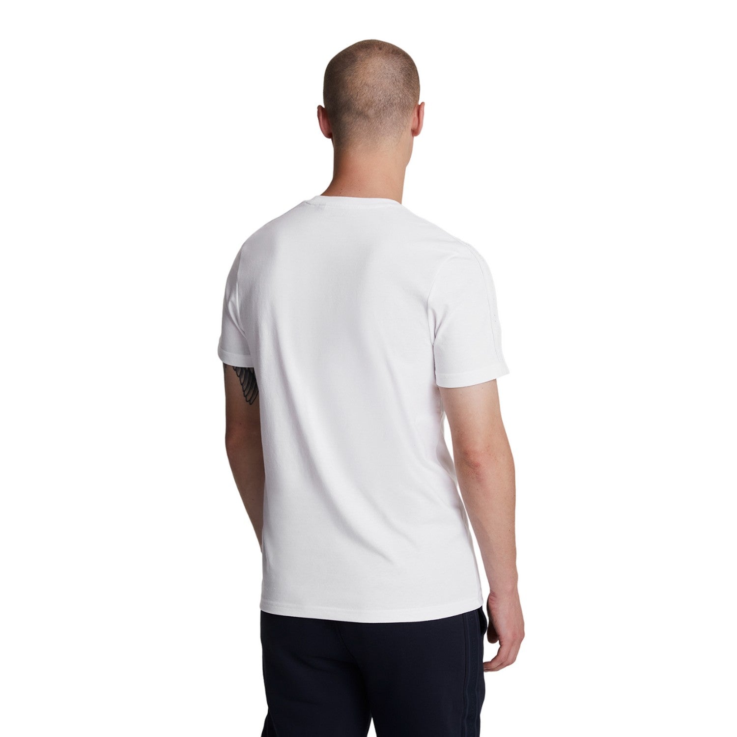 White - Back - Lyle & Scott Mens Tape Sports T-Shirt