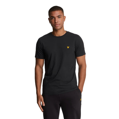 Jet Black - Front - Lyle & Scott Mens Tape Sports T-Shirt
