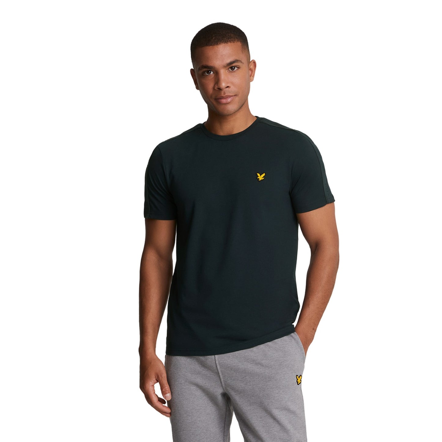 Dark Navy - Front - Lyle & Scott Mens Tape Sports T-Shirt